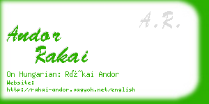 andor rakai business card